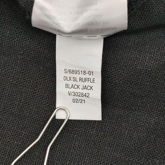 Old Navy Dress Women XS Black Jack Linen-Blend Sleeveless Ruffled Smocked Boho - Picture 10 of 14